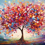 An Abstract Tree of Joyful Colors — Diamond Painting Kit design