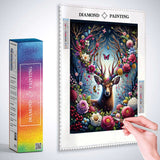 Deer with flower antlers — Diamond Painting Kit, product view 3