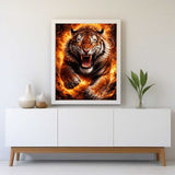 Tiger Unleashed in Fire — Diamond Painting Kit, product view 2