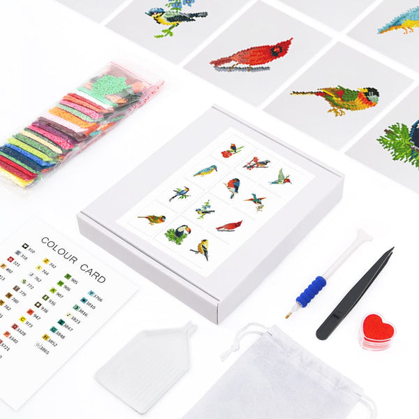 Birdwatching Collection, Set of 12 — Mini Diamond Painting Set, product view 2