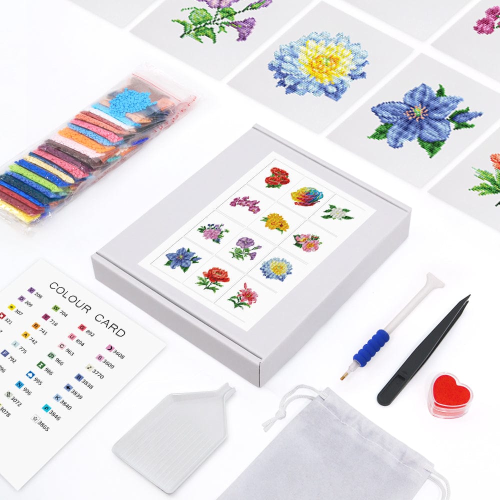 A Sea of Flowers, Set of 12 — Mini Diamond Painting Set, product view 2