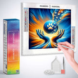 Hands paw prints — Diamond Painting Kit, product view 3