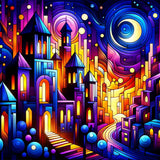 Abstract city — Diamond Painting Kit design