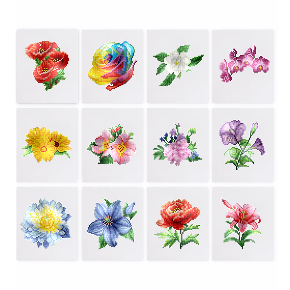 A Sea of Flowers, Set of 12 — Mini Diamond Painting Set design