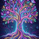 The Luminous Tree of Life — Diamond Painting Kit design