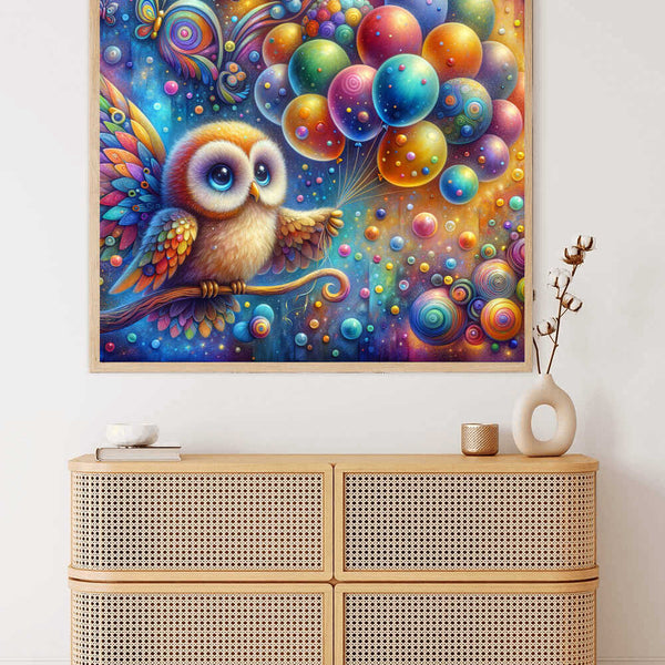 Owls balloons — Diamond Painting Kit, product view 2