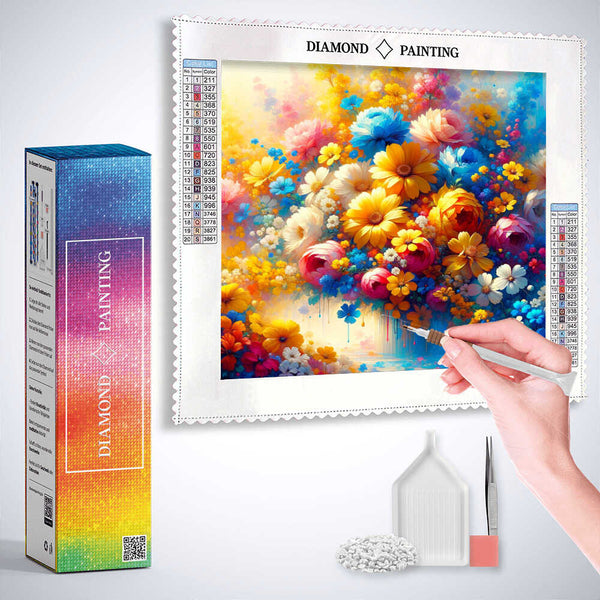 Bouquet of summer flowers — Diamond Painting Kit, product view 3