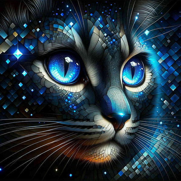 Cat with Blue Eyes — Diamond Painting Kit design