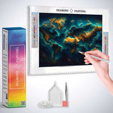 World Map in Teal — Diamond Painting Kit, product view 3