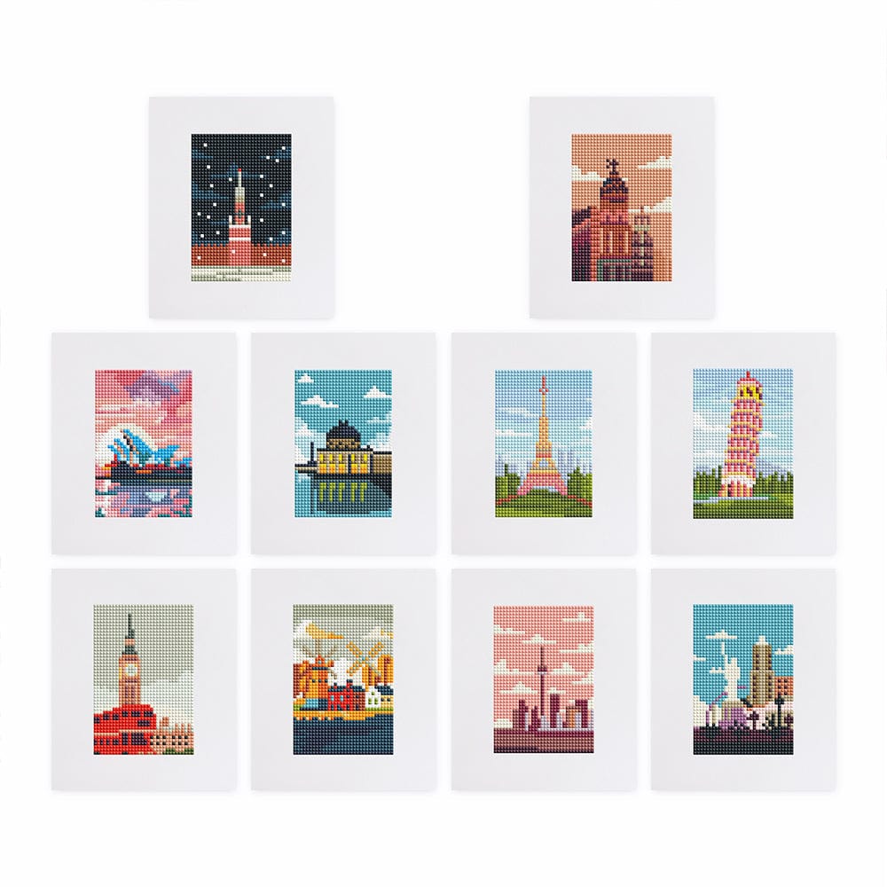 City Collection, Set of 10 — Mini Diamond Painting Set design