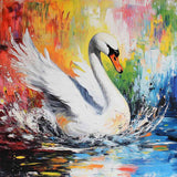 Swan in Graceful Motion — Diamond Painting Kit design