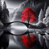 Bridge in Black and White — Diamond Painting Kit design