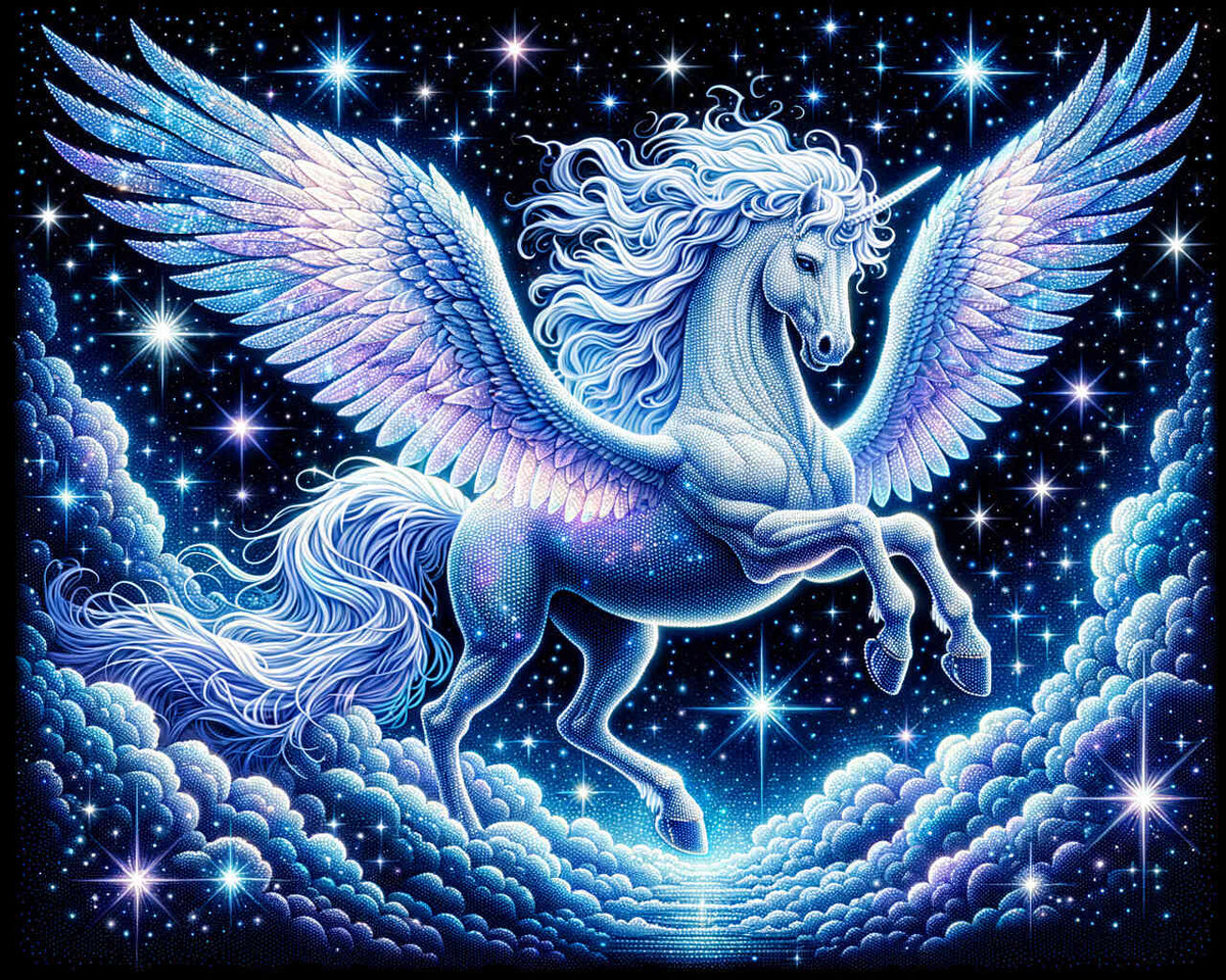 Pegasus in Flight — Diamond Painting Kit design