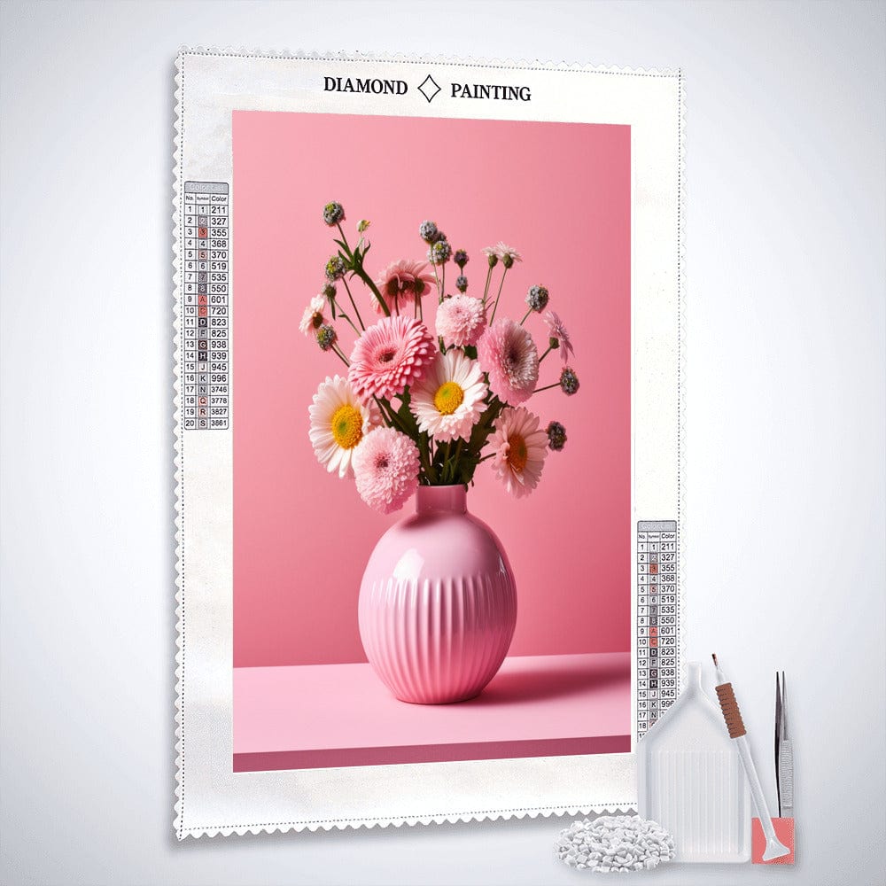 Flower vase in pink — Diamond Painting Kit, product view 2
