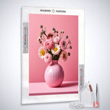 Flower vase in pink — Diamond Painting Kit, product view 2