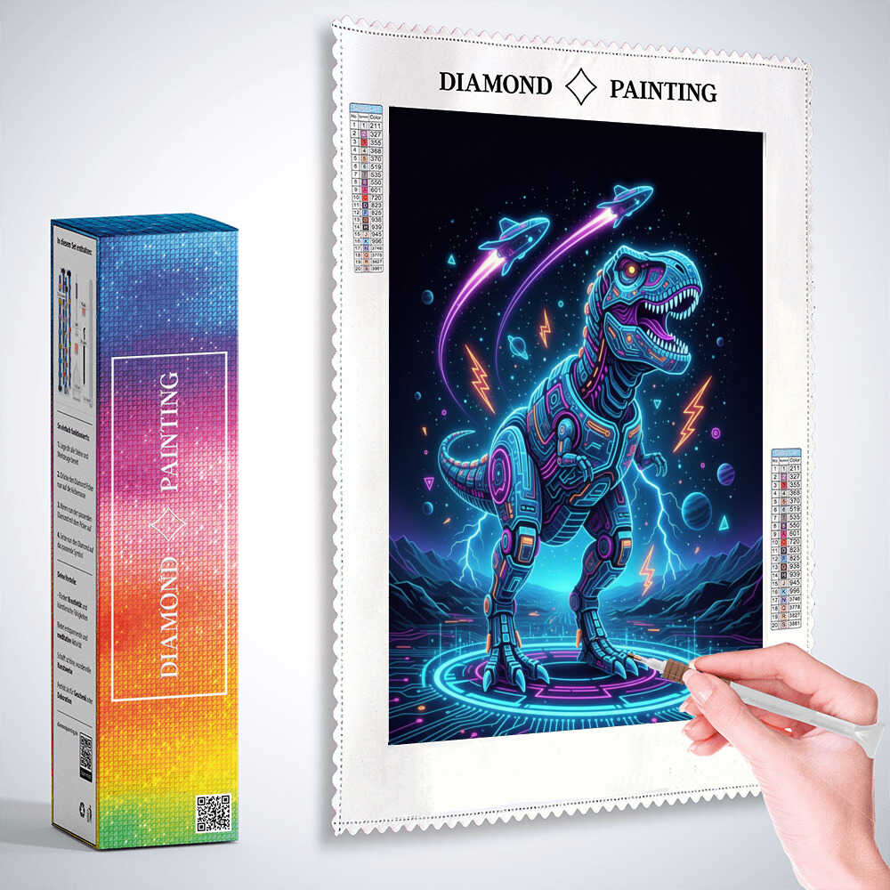 Neon Rex — Diamond Painting Kit, product view 3
