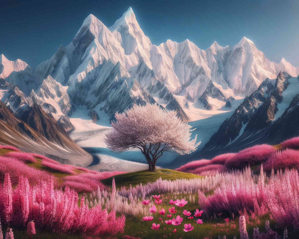 Snow-covered mountains — Diamond Painting Kit design