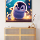 Peaceful Penguin with Child — Diamond Painting Kit, product view 3
