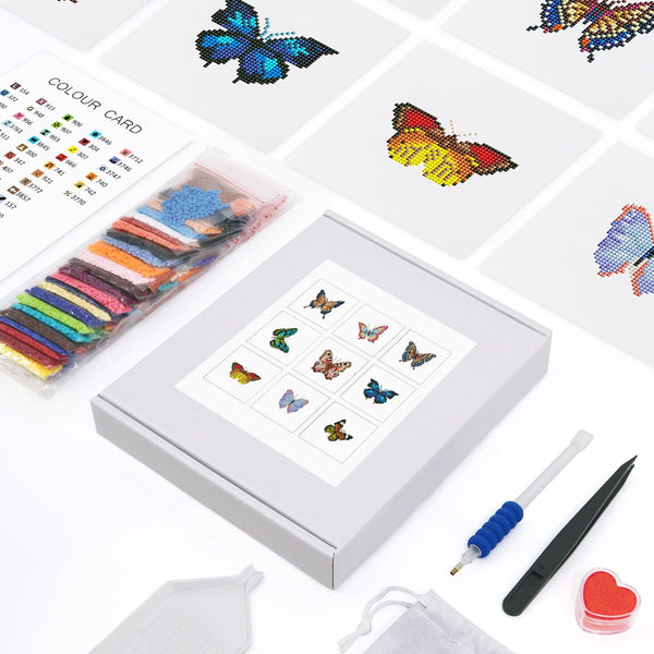 Colorful Butterfly World, Set of 9 — Mini Diamond Painting Set, product view 7