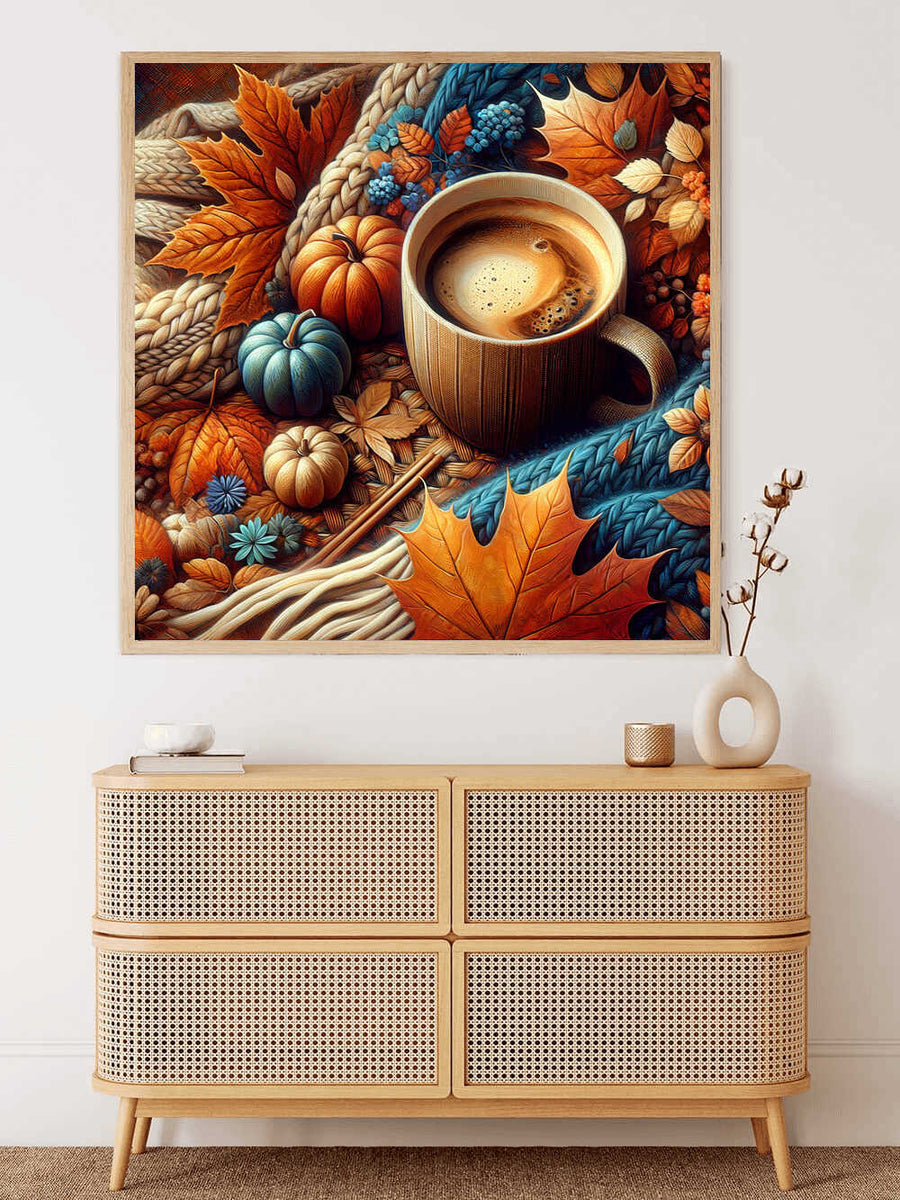Coffee in fall — Diamond Painting Kit, product view 2