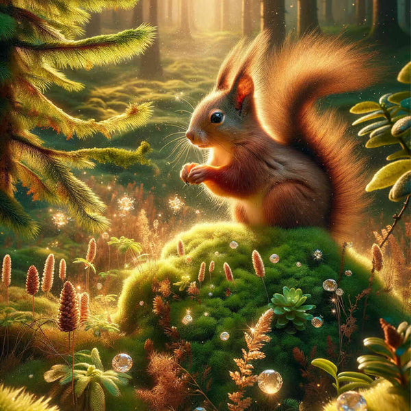 Squirrel on moss — Diamond Painting Kit design