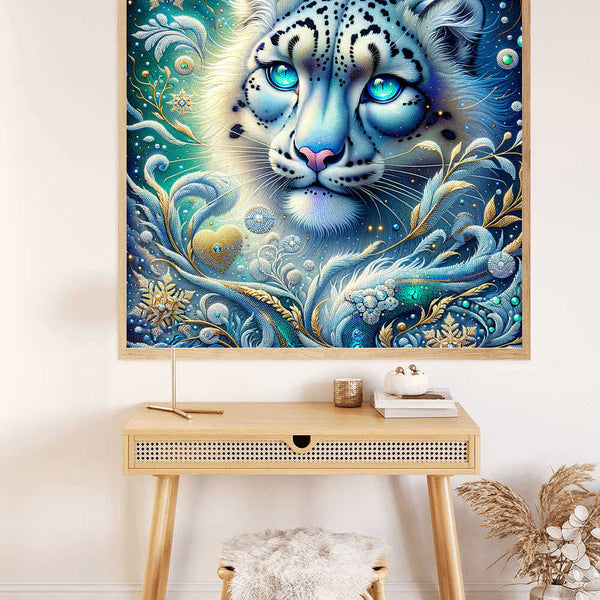Beautiful snow leopard — Diamond Painting Kit, product view 2