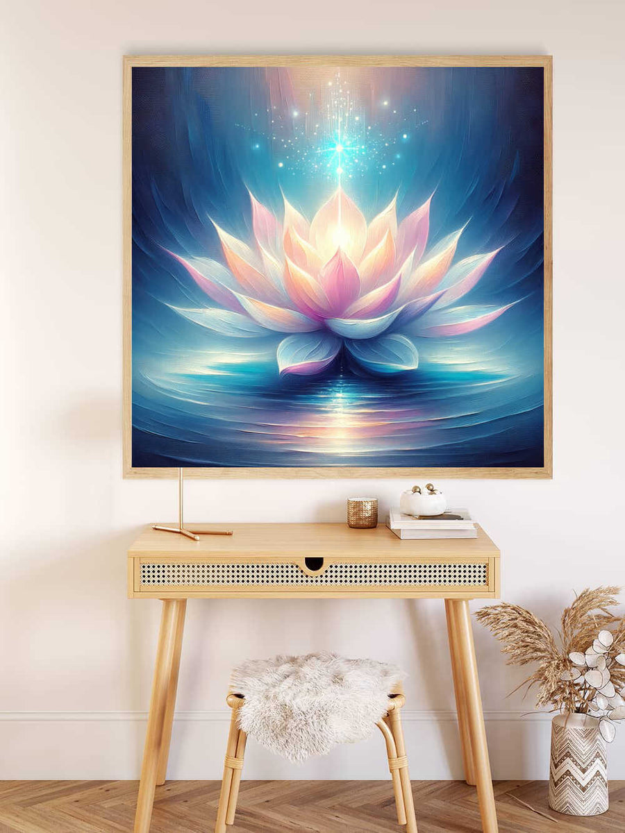 Lotus flower with light — Diamond Painting Kit, product view 2