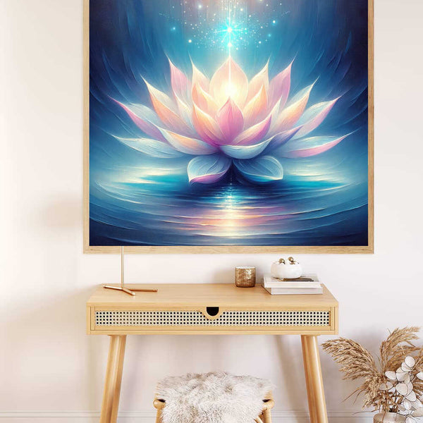 Lotus flower with light — Diamond Painting Kit, product view 2