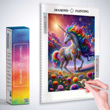 Rainbow unicorn with jewelry — Diamond Painting Kit, product view 3