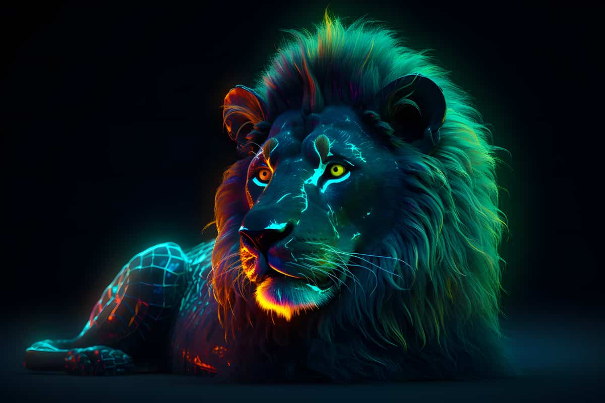Lion at night — AB Diamond Painting Kit design