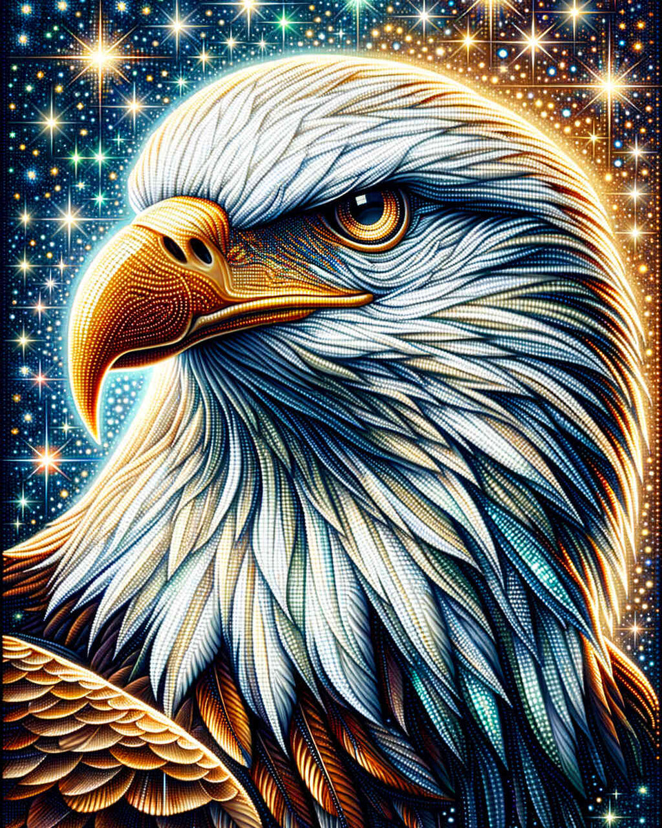 Majestic Eagle Portrait — Diamond Painting Kit design