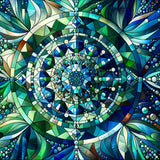 Mandala in green and blue — Diamond Painting Kit design