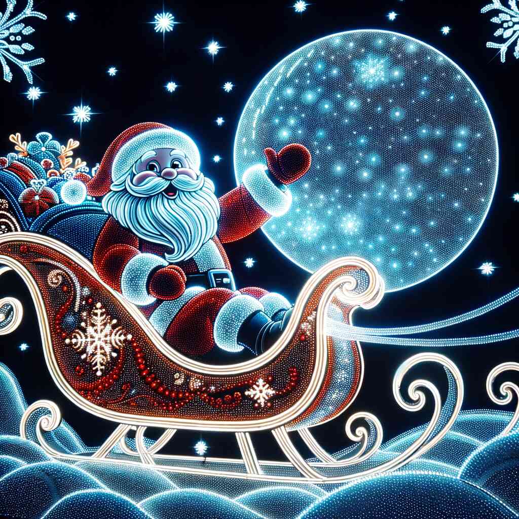 Merry Christmas Santa Claus in sleigh — Diamond Painting Kit design
