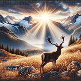 Deer on the Mountain — Diamond Painting Kit design