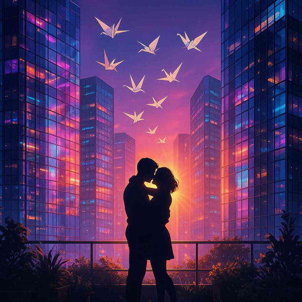 A Kiss in Neon Light — Diamond Painting Kit design
