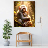 Monkey and kitten friends — Diamond Painting Kit, product view 2