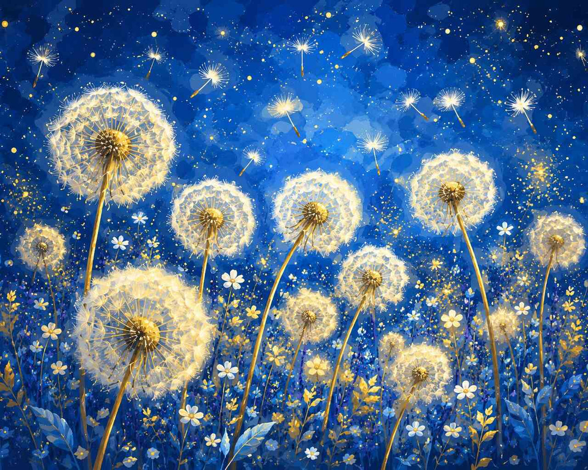 A Starry Night of Wishes — Diamond Painting Kit design