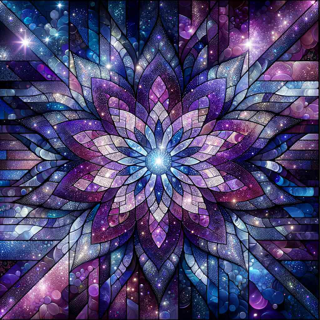 Purple flower, mosaic — Diamond Painting Kit design