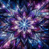 Purple flower, mosaic — Diamond Painting Kit design