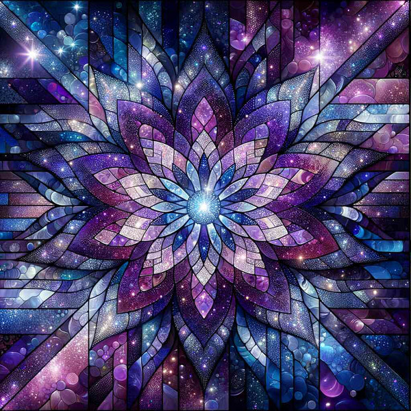 Purple flower, mosaic — Diamond Painting Kit design