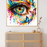 Colorful butterflies, eye — Diamond Painting Kit, product view 2