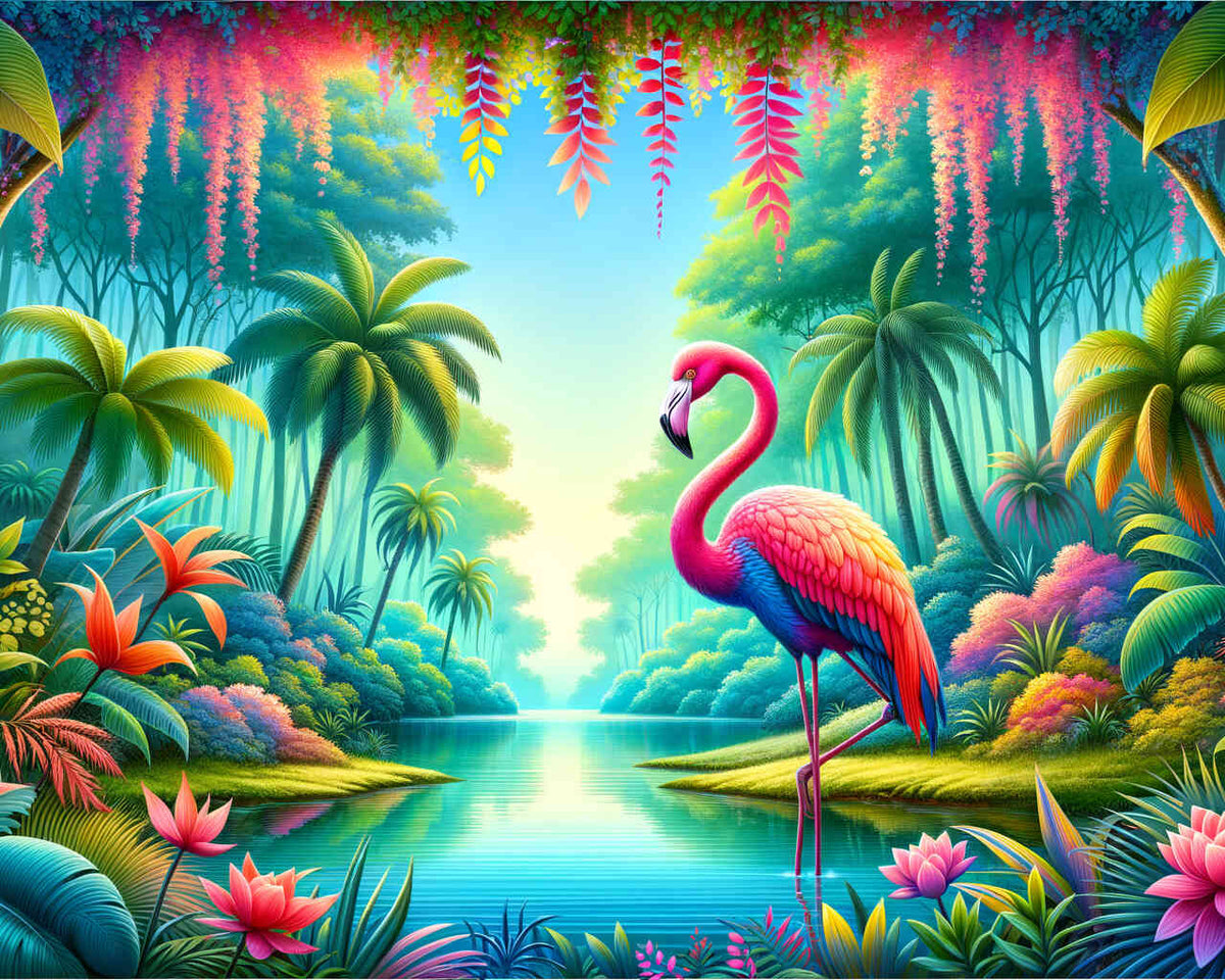 Flamingo Paradise — Diamond Painting Kit design