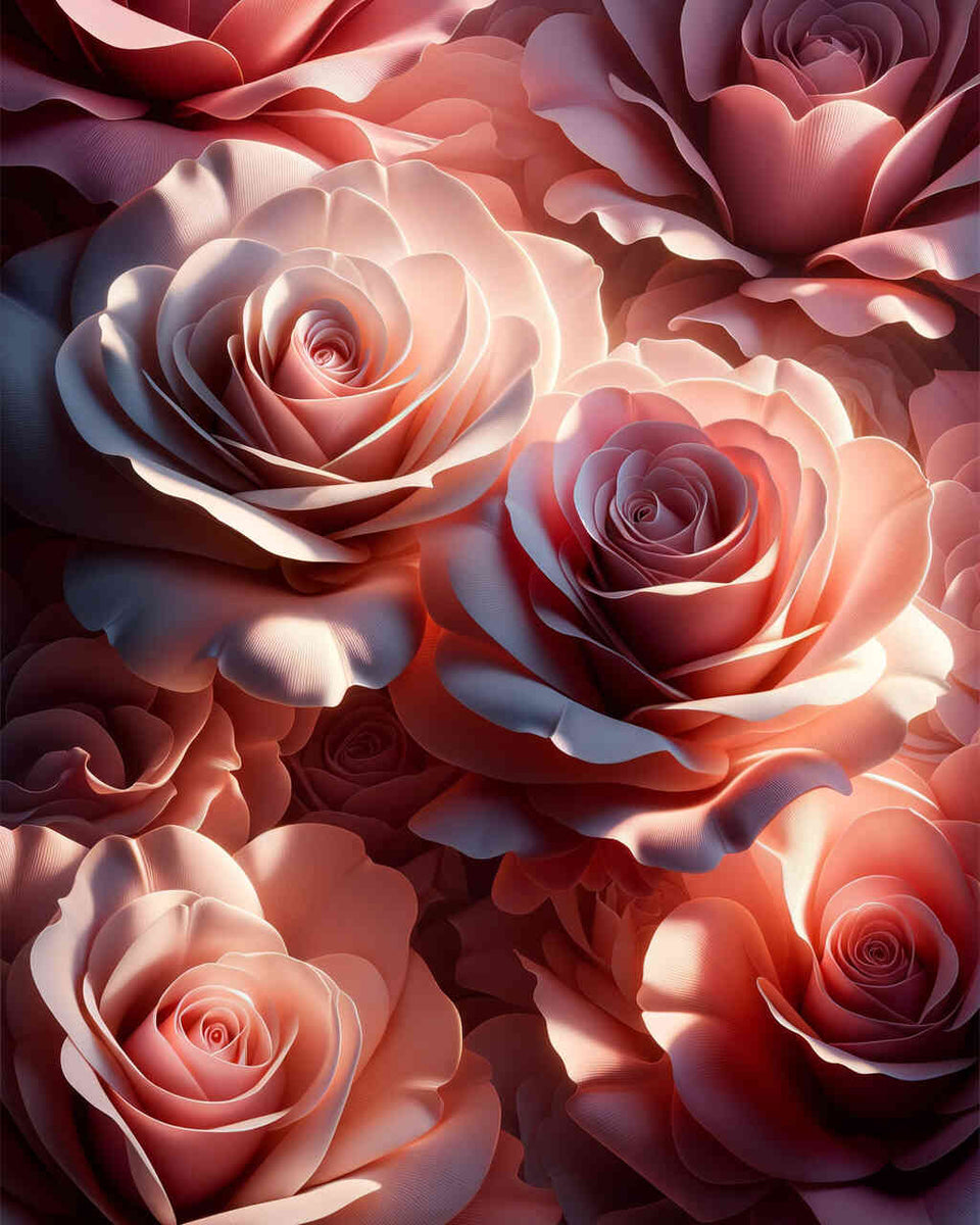 Two Rose Blossoms — Diamond Painting Kit design