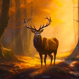 Deer in the golden forest — Diamond Painting Kit design