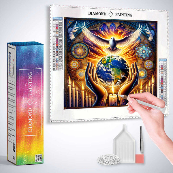 Faith and the Cosmos — Diamond Painting Kit, product view 3