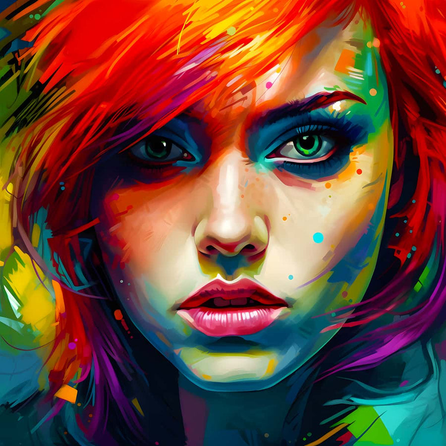 Portrait color explosion — AB Diamond Painting Kit design