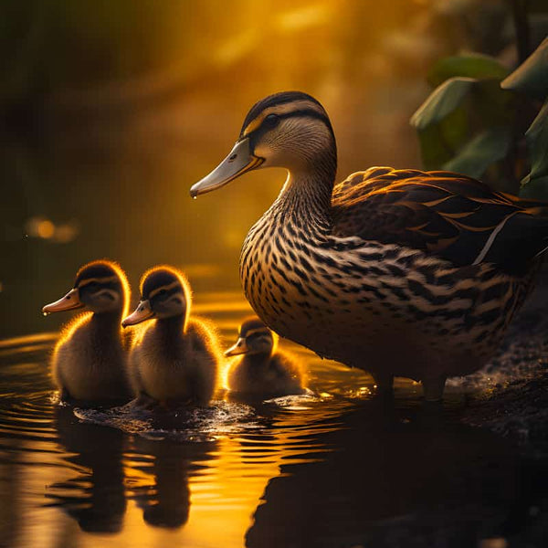Ducks golden hour — Diamond Painting Kit design