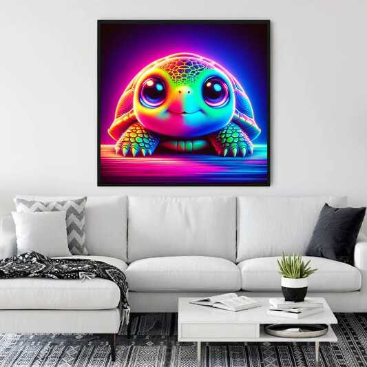 The Turtle's Neon Daydream — Diamond Painting Kit, product view 2