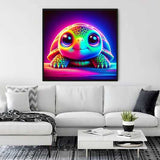 The Turtle's Neon Daydream — Diamond Painting Kit, product view 2