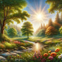 A Clearing Filled with Sunlight — Diamond Painting Kit design